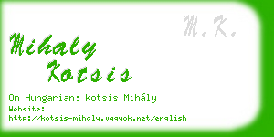 mihaly kotsis business card